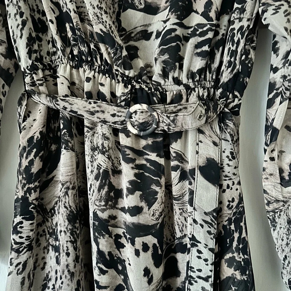 Avec Les Filles maxi chiffon dress, size 6, equestrian print, NWT - Picture 3 of 6